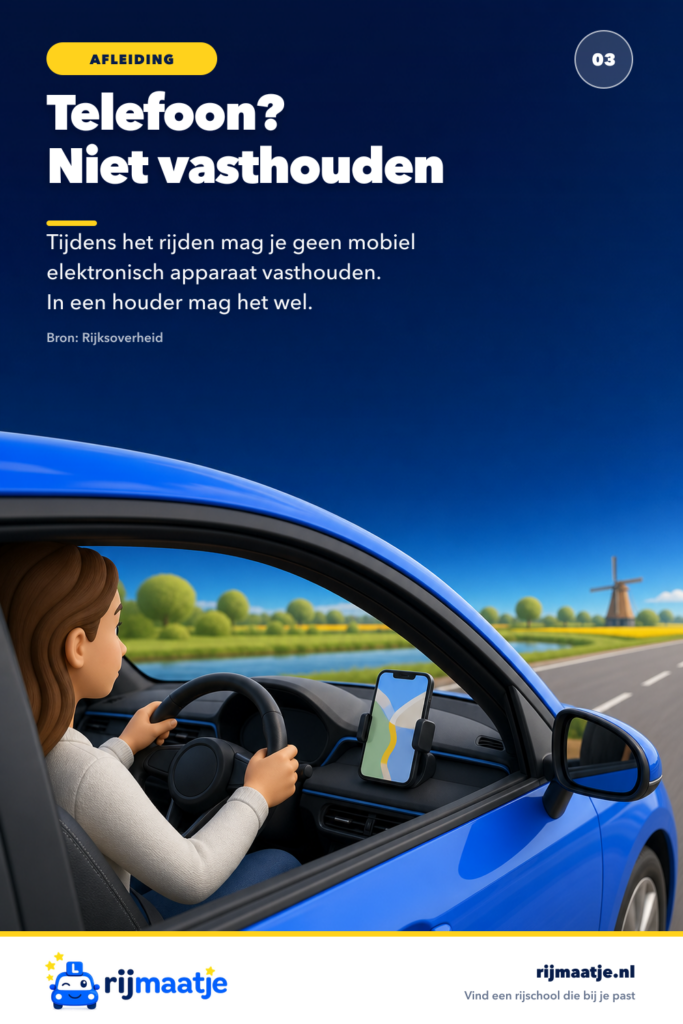 Mag je je telefoon vasthouden tijdens het autorijden? – Rijmaatje