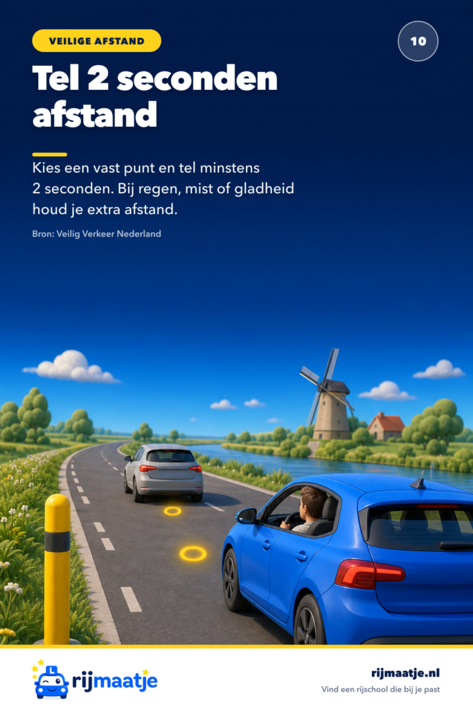 De twee-secondenregel: zo houd je veilige volgafstand – Rijmaatje