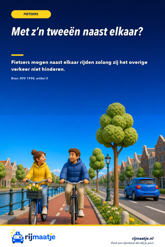 Mogen fietsers met zijn tweeën naast elkaar rijden? – Rijmaatje