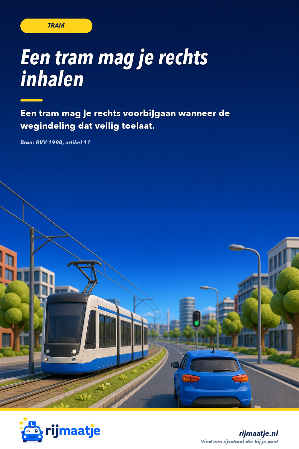 Mag je een tram aan de rechterkant inhalen? – Rijmaatje