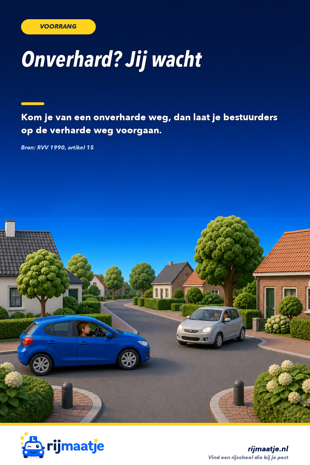 Wie heeft voorrang bij een onverharde zijweg? – Rijmaatje