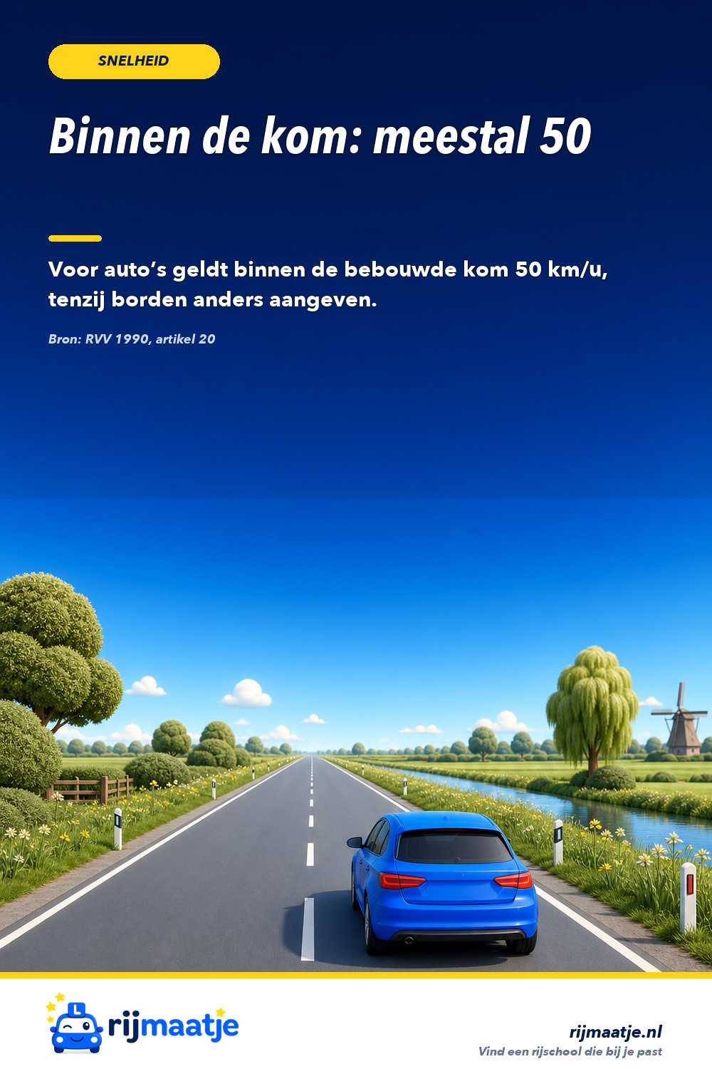 Wat is de maximumsnelheid binnen de bebouwde kom? – Rijmaatje