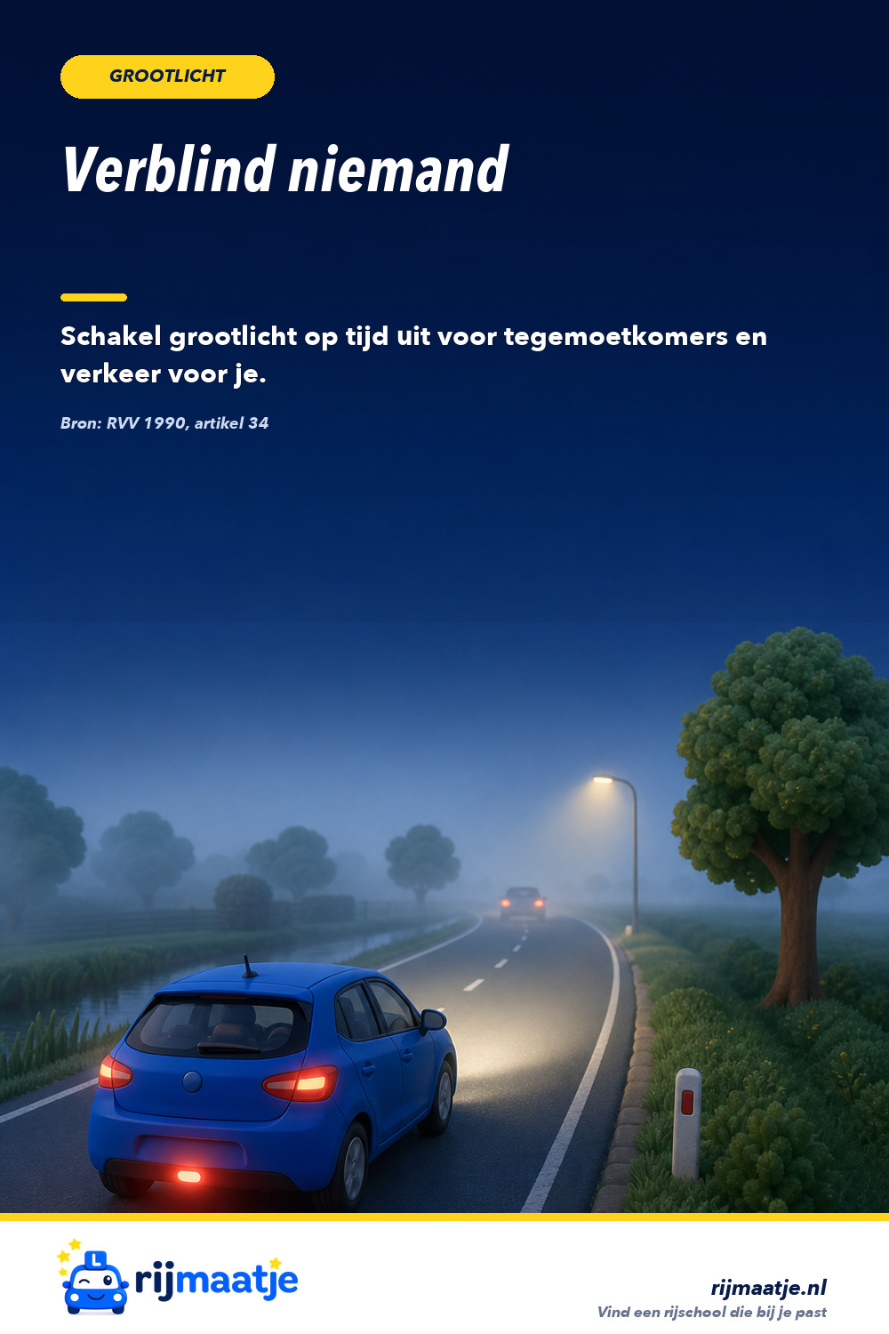 Wanneer moet je grootlicht uitschakelen? – Rijmaatje