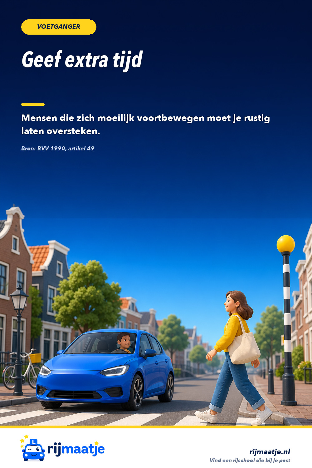 Moet je iemand die moeilijk loopt laten oversteken? – Rijmaatje