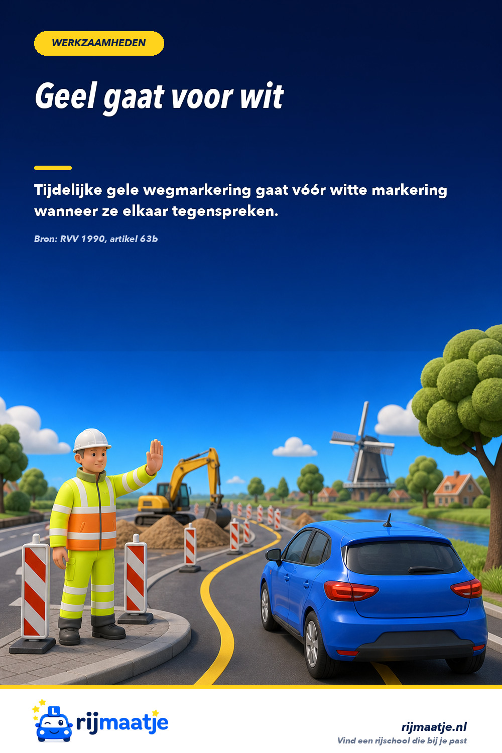 Welke wegmarkering volg je bij werkzaamheden? – Rijmaatje