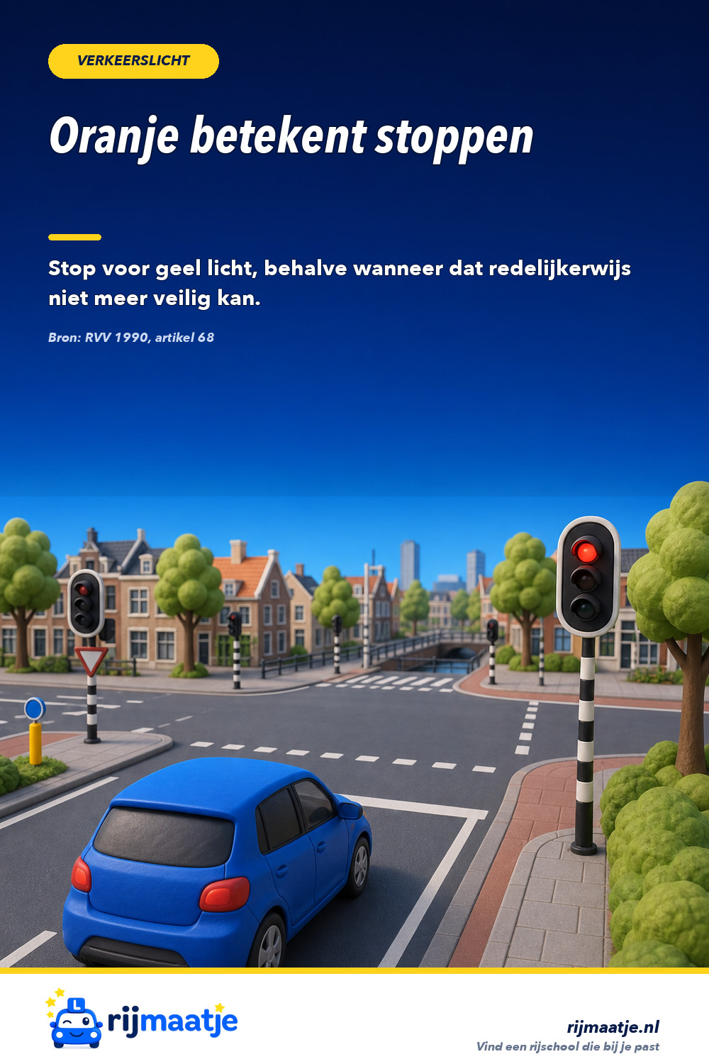 Moet je altijd stoppen voor geel verkeerslicht? – Rijmaatje