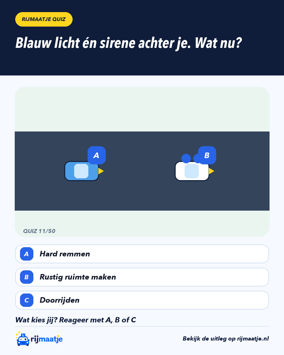 Blauw licht én sirene achter je. Wat nu? – Rijmaatje