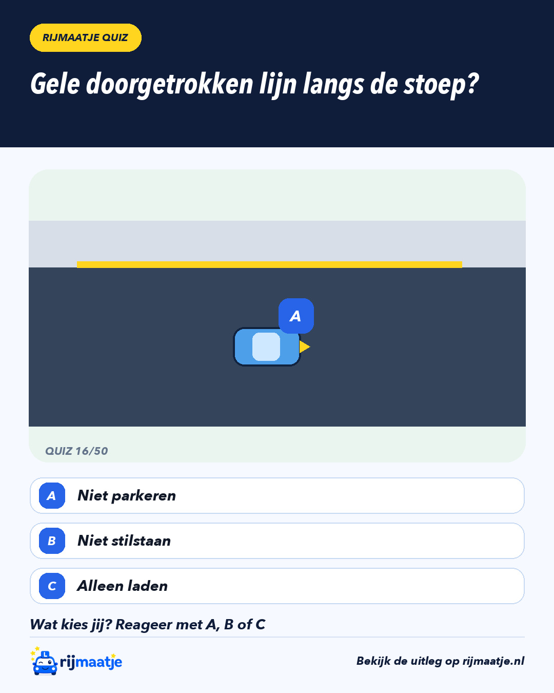 Gele doorgetrokken lijn langs de stoep? – Rijmaatje