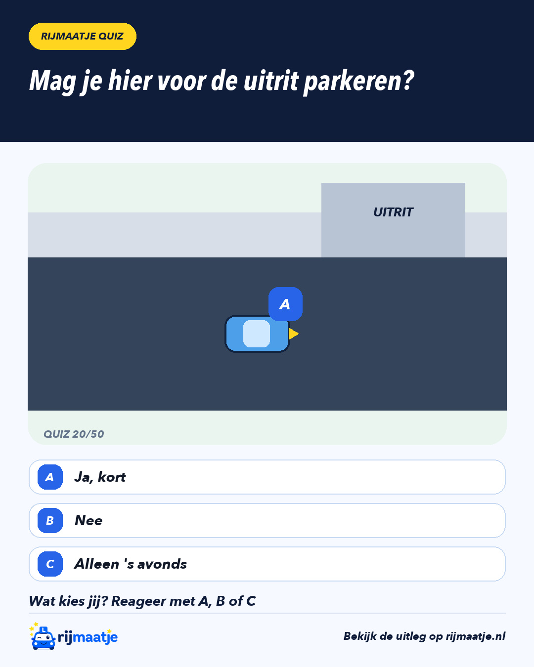 Mag je hier voor de uitrit parkeren? – Rijmaatje
