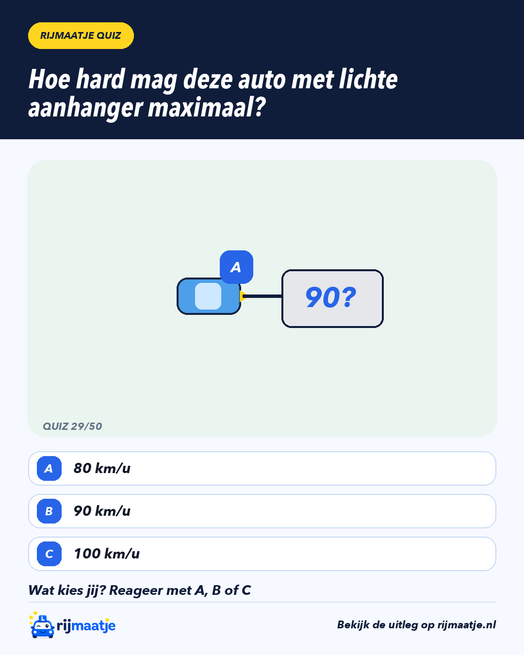 Hoe hard mag deze auto met lichte aanhanger maximaal? – Rijmaatje