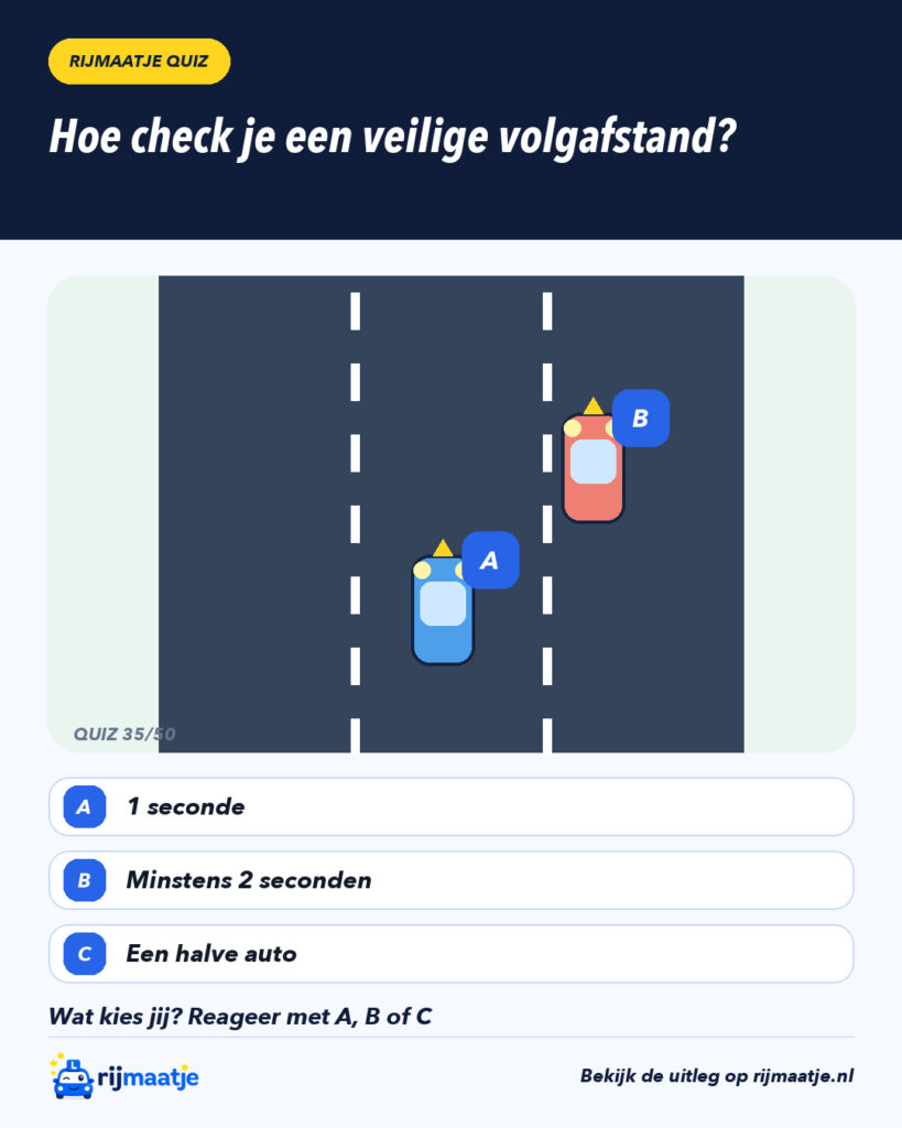 Hoe check je een veilige volgafstand? – Rijmaatje