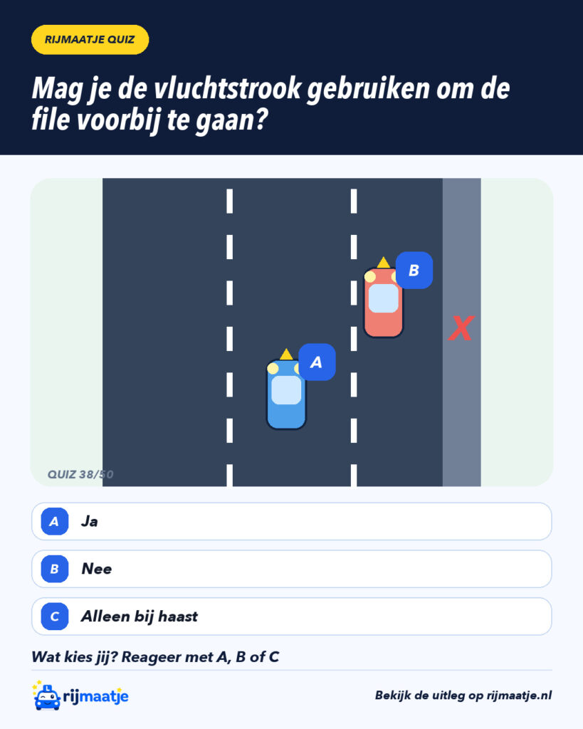 Mag je de vluchtstrook gebruiken om de file voorbij te gaan? – Rijmaatje