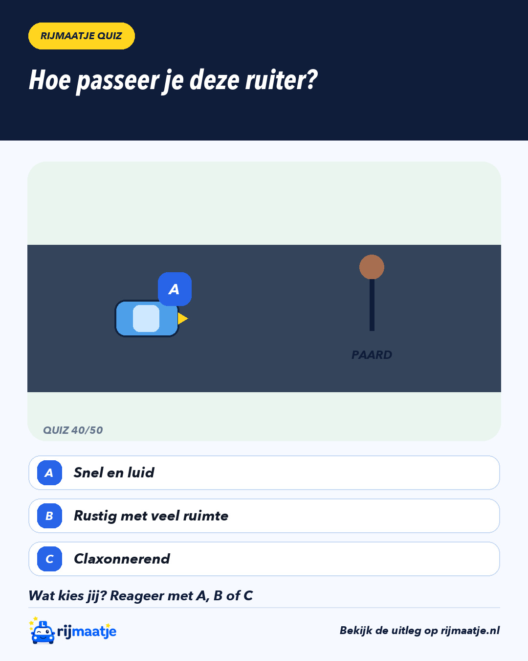 Hoe passeer je deze ruiter? – Rijmaatje