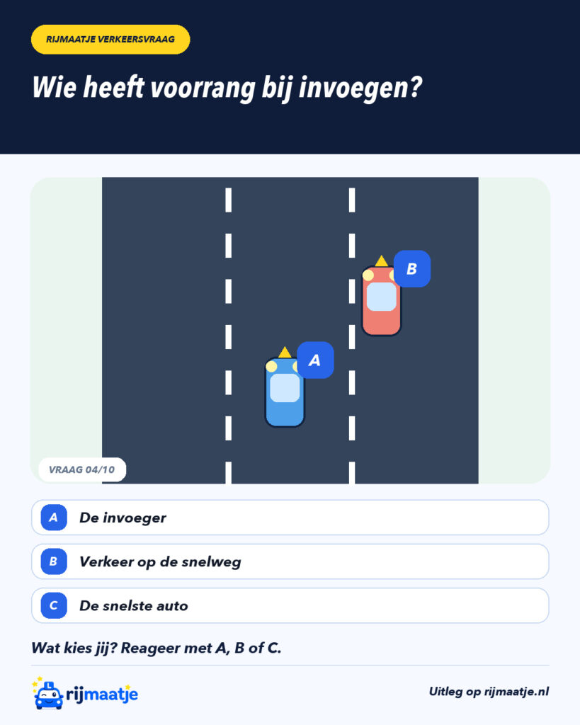 Wie heeft voorrang bij invoegen? – Rijmaatje