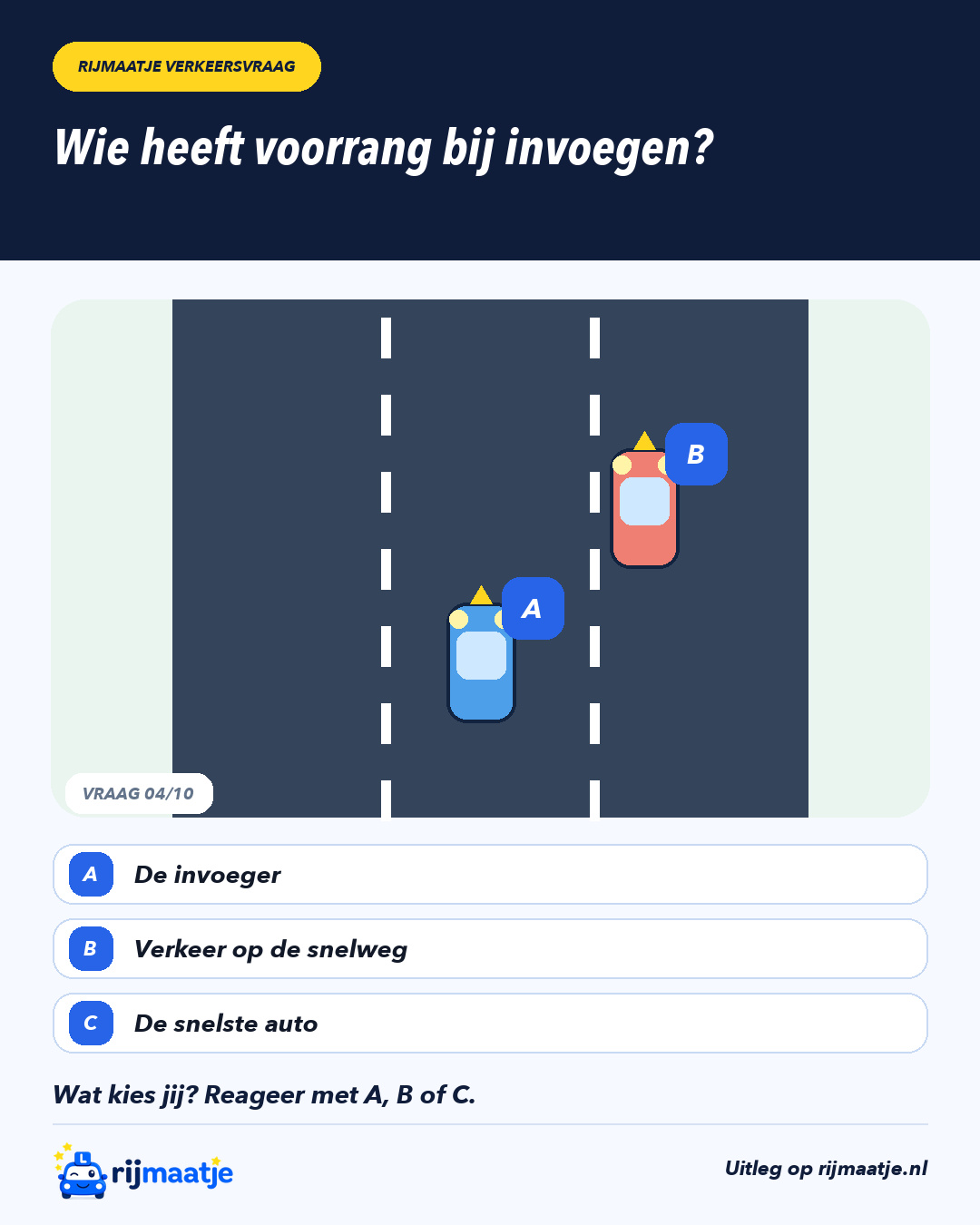 Wie heeft voorrang bij invoegen? – Rijmaatje