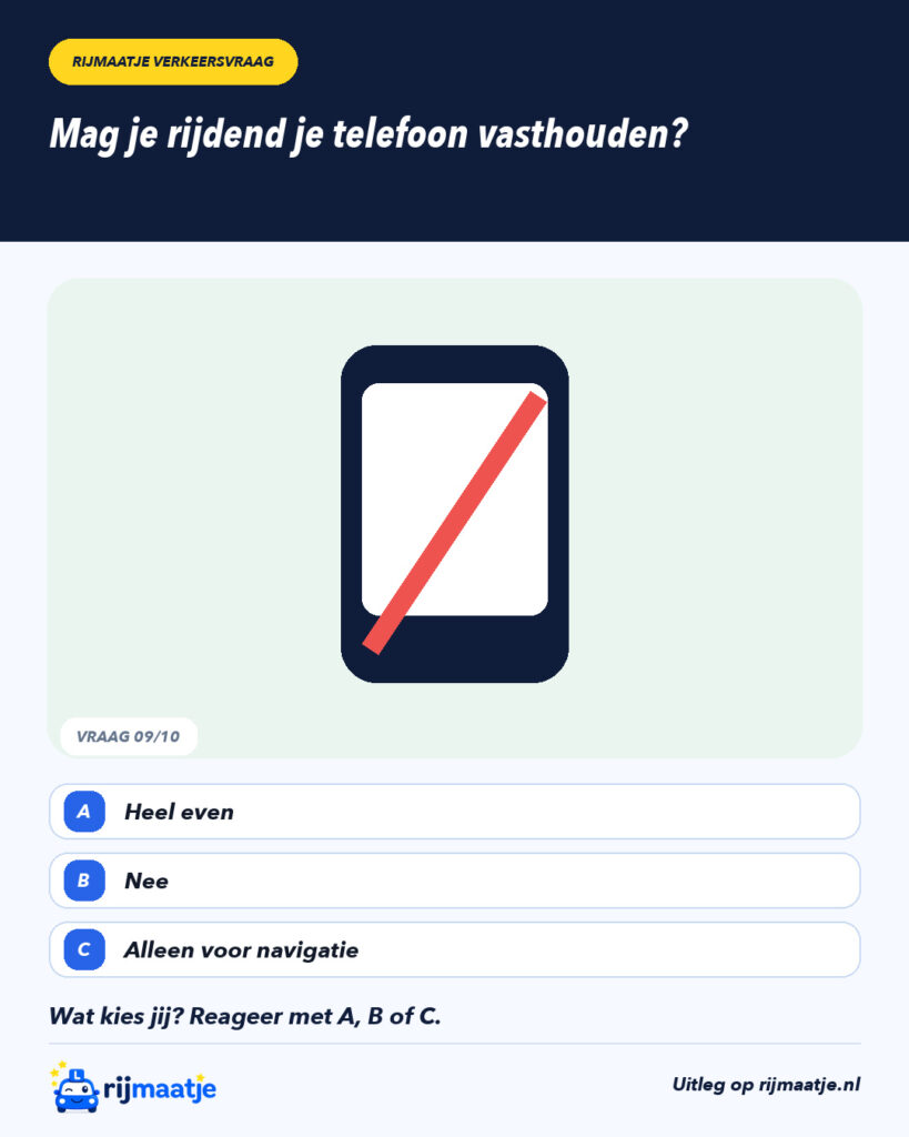 Mag je rijdend je telefoon vasthouden? – Rijmaatje
