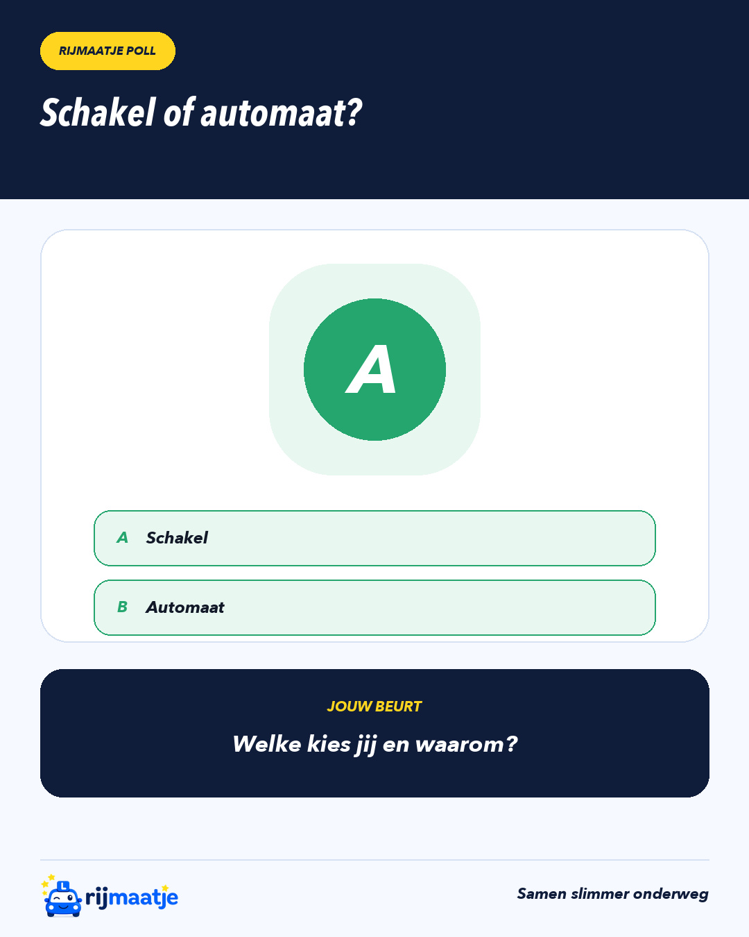 Schakel of automaat? – Rijmaatje