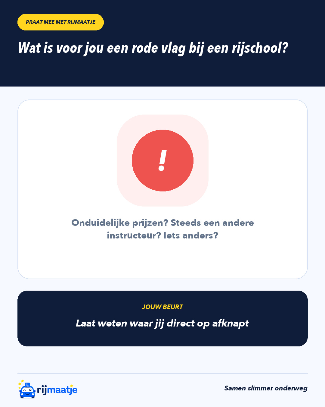 Wat is voor jou een rode vlag bij een rijschool? – Rijmaatje