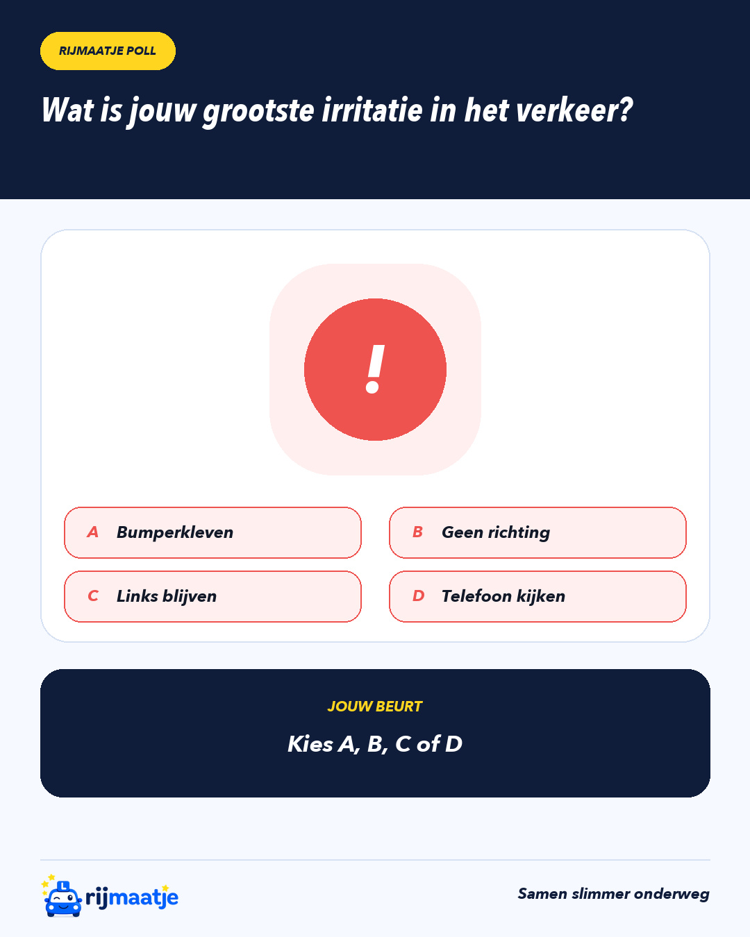 Wat is jouw grootste irritatie in het verkeer? – Rijmaatje