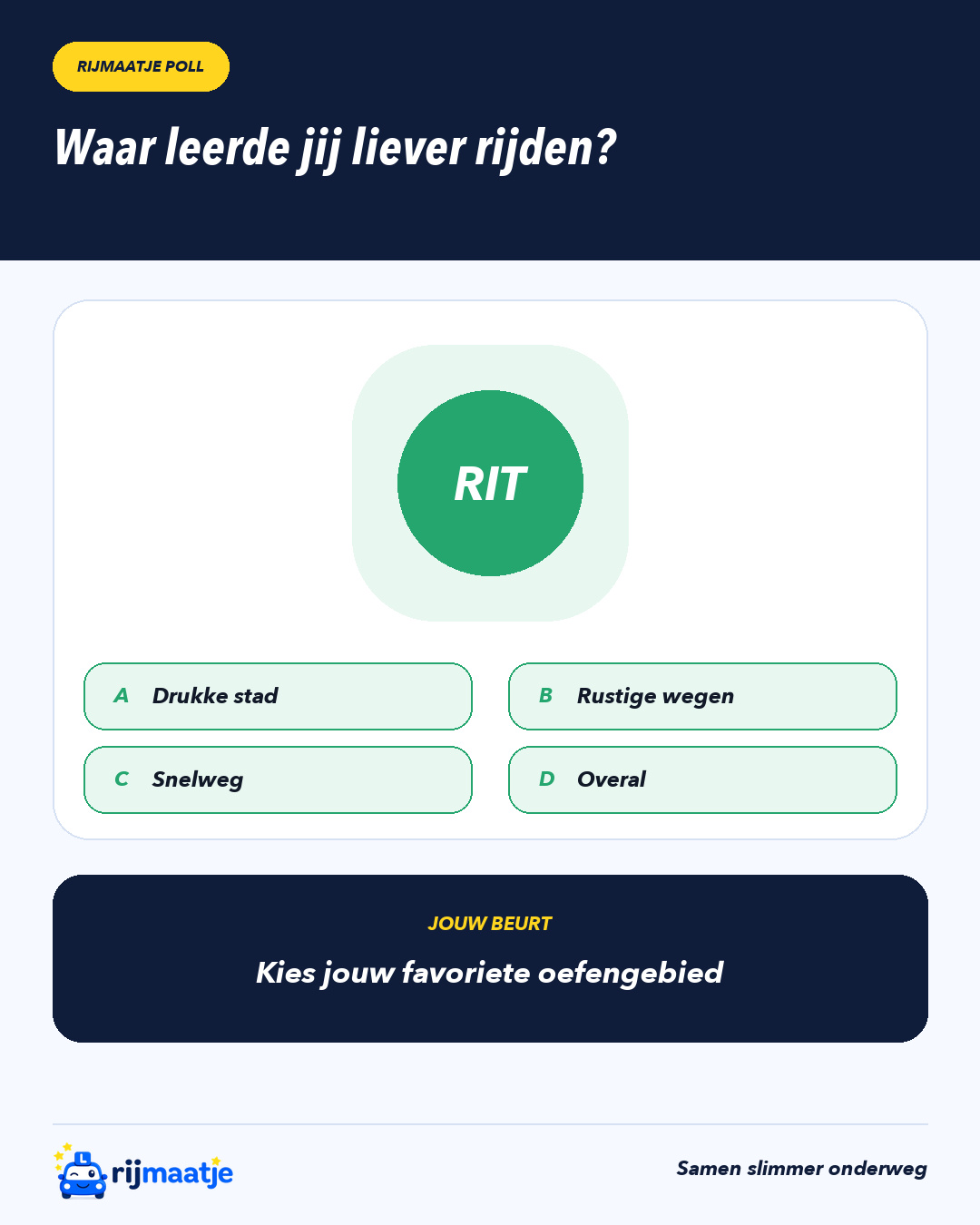 Waar leerde jij liever rijden? – Rijmaatje