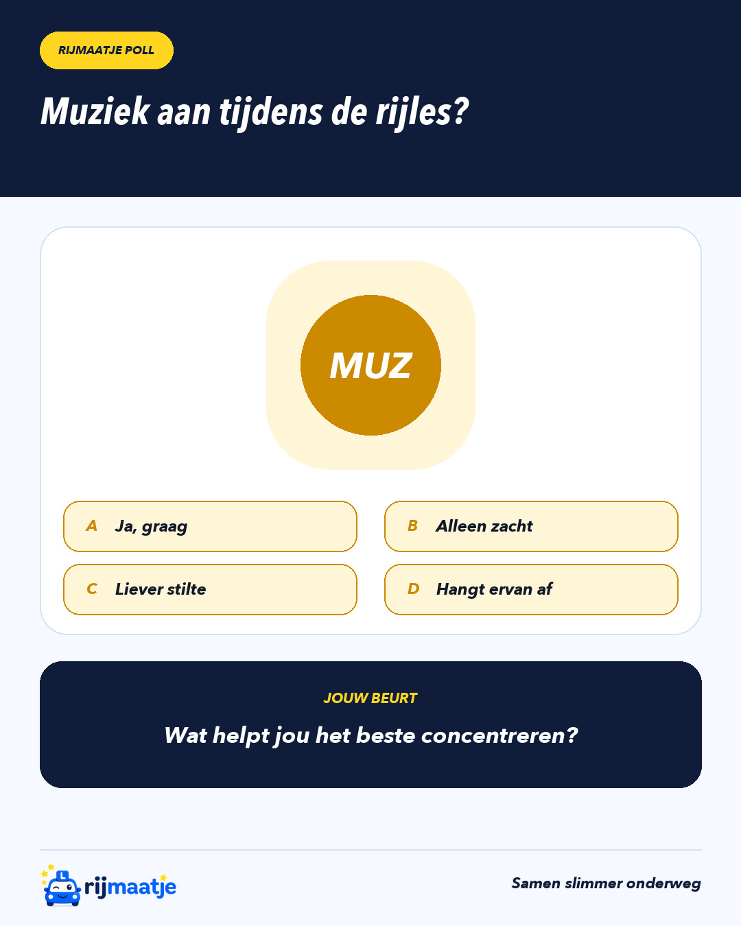 Muziek aan tijdens de rijles? – Rijmaatje