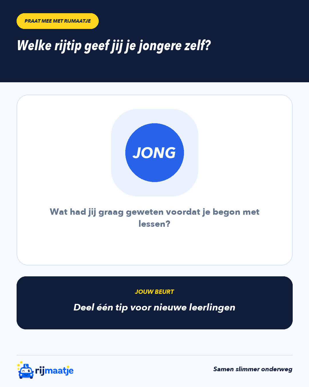 Welke rijtip geef jij je jongere zelf? – Rijmaatje
